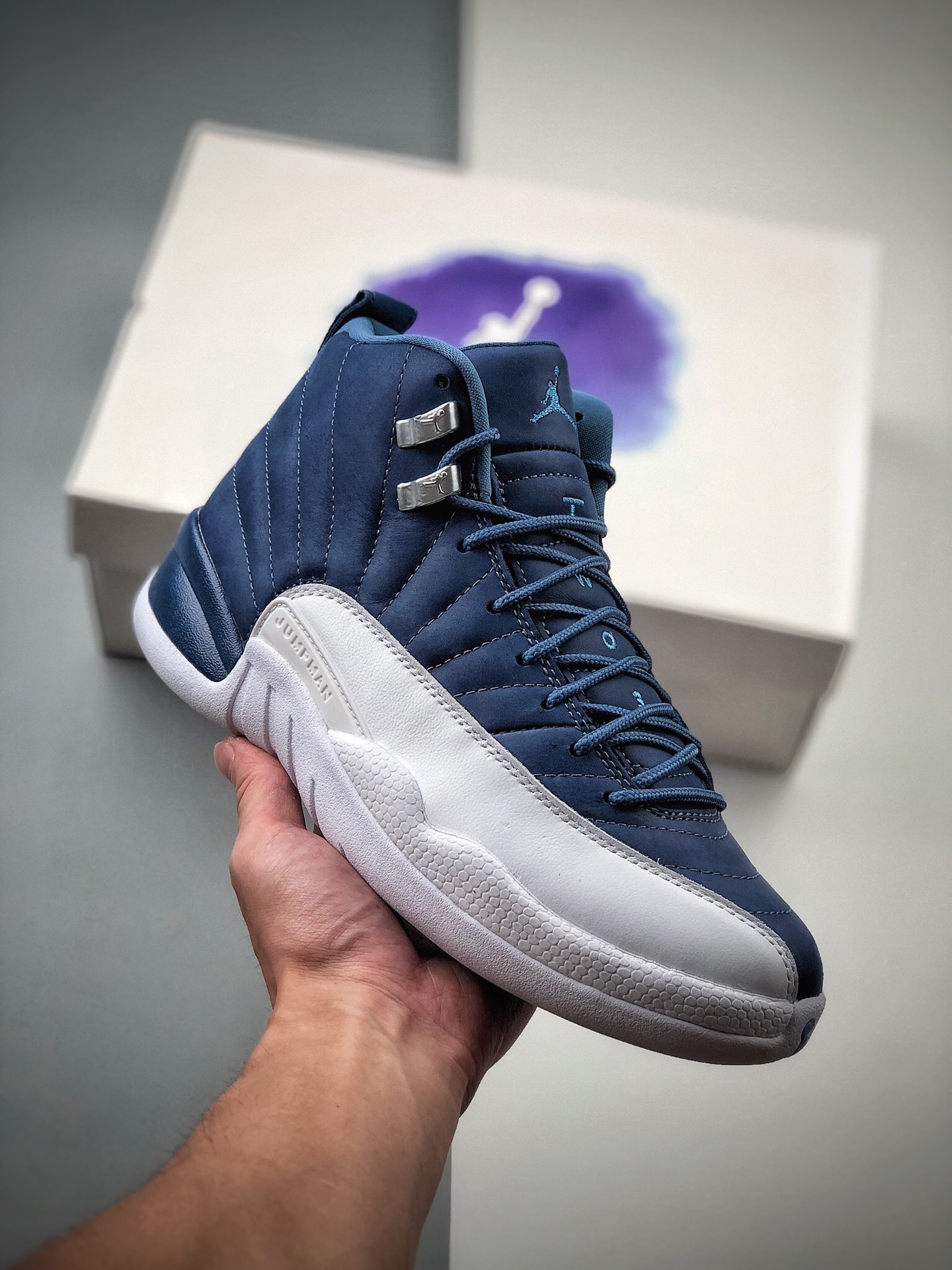 480 降价原550 Air Jordan 12 黑黄白兰 进口碳版 极限提升拉力 后尾23数字专属标识