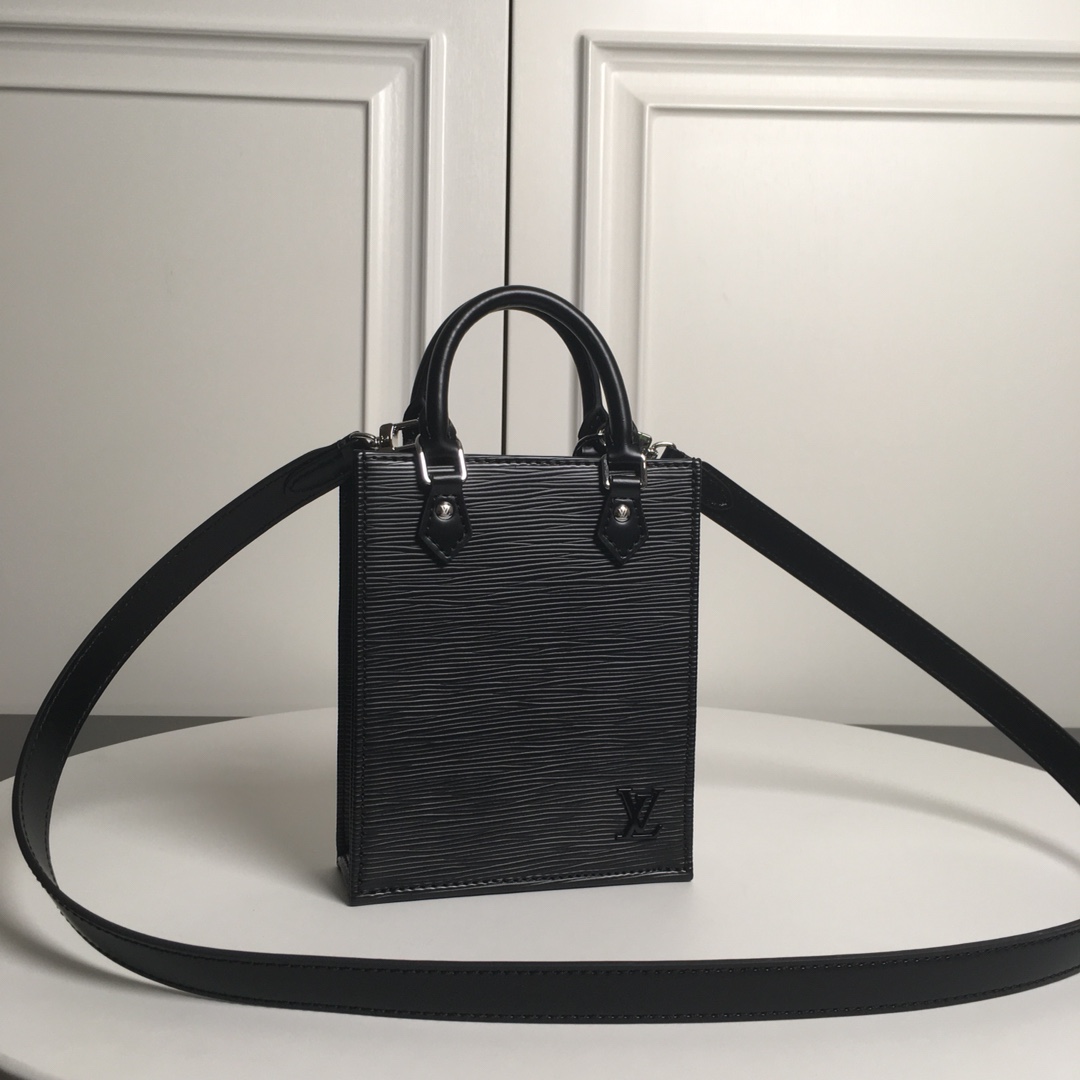 Louis Vuitton LV Sac Plat Fake
 Bags Handbags Black Epi M69441