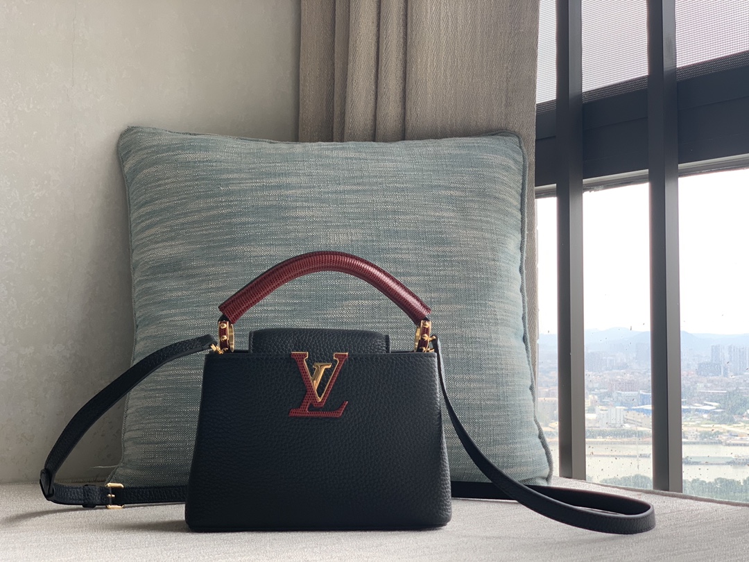 Louis Vuitton N94048 black lizard pattern