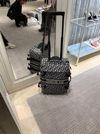 Dior Bags Trolley Case Blue Oblique