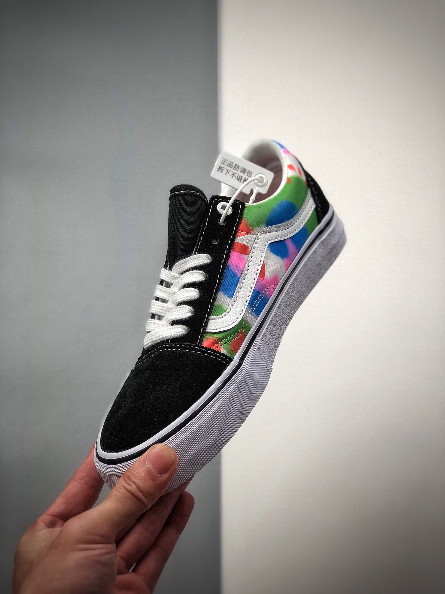 150  公司级Santa Cruz X VANS Old SKOOL Pro 多彩渐变彩色扎染专业滑板