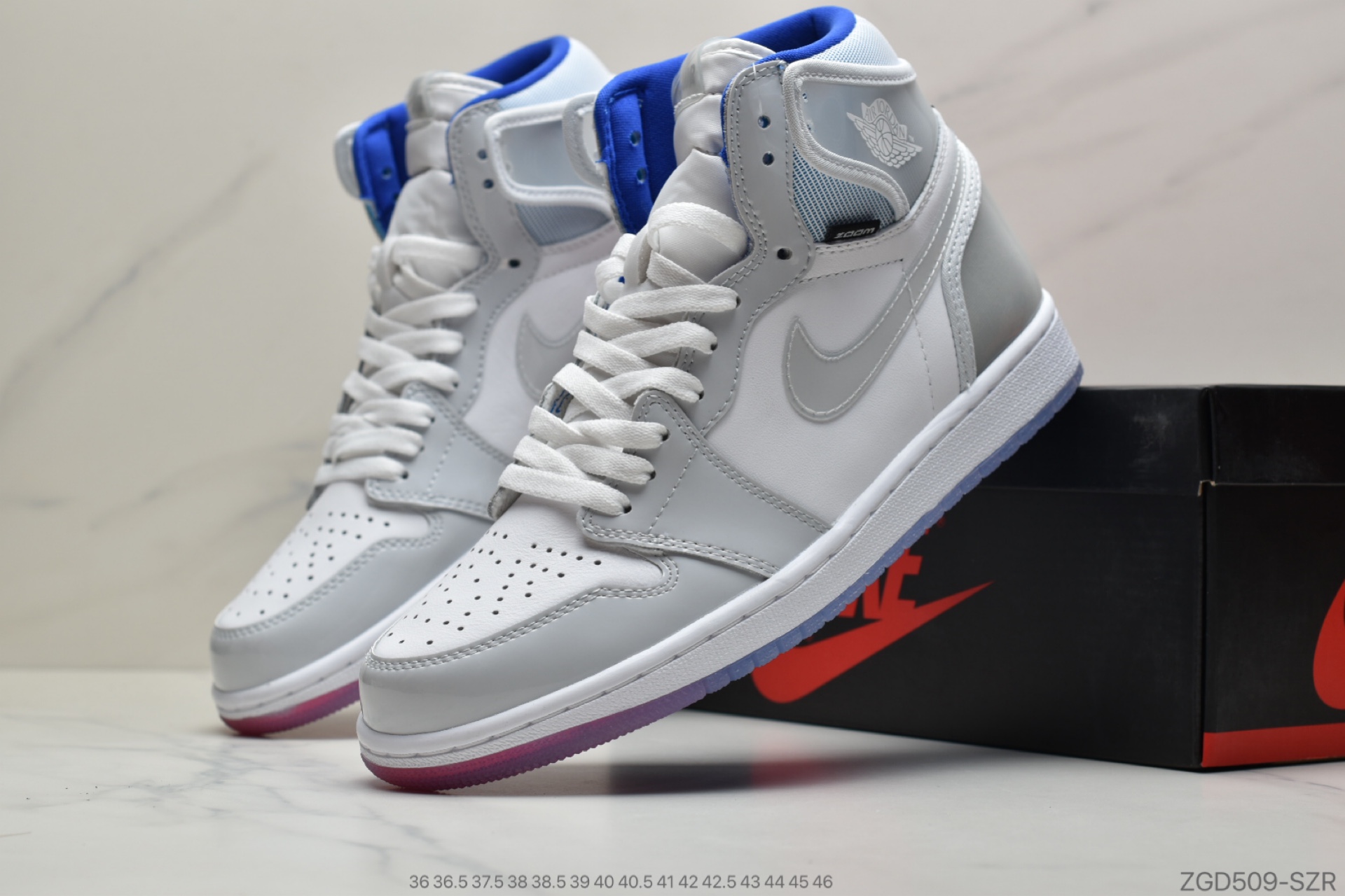 290 公司级Dior x 乔丹/Air Jordan 1 Retro High Premium “Racer Blue”白蓝 AJ1 乔1 小迪奥联名 高帮文化复古休闲运动板鞋CK6637-104