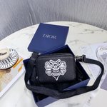 Dior mirror quality
 Clutches & Pouch Bags Black Cowhide Nylon Fashion