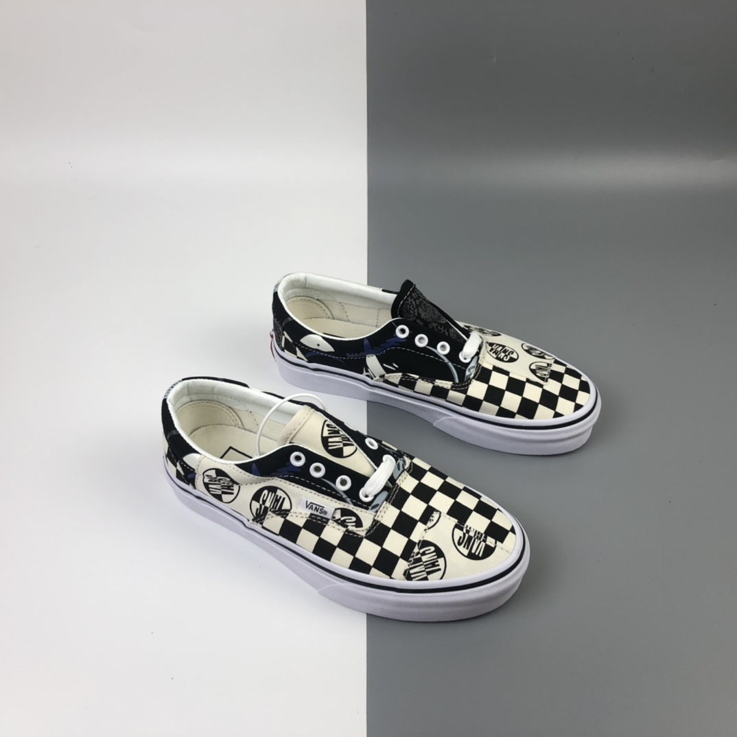 150 Vans Era Logo 白腰果花复古印花拼接阴阳棋盘格 VN-0OZDGEY