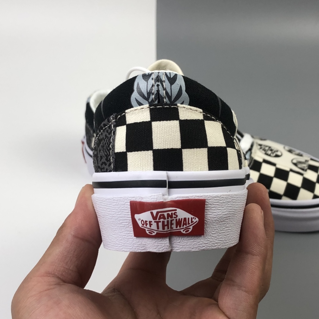 150 Vans Era Logo 白腰果花复古印花拼接阴阳棋盘格 VN-0OZDGEY