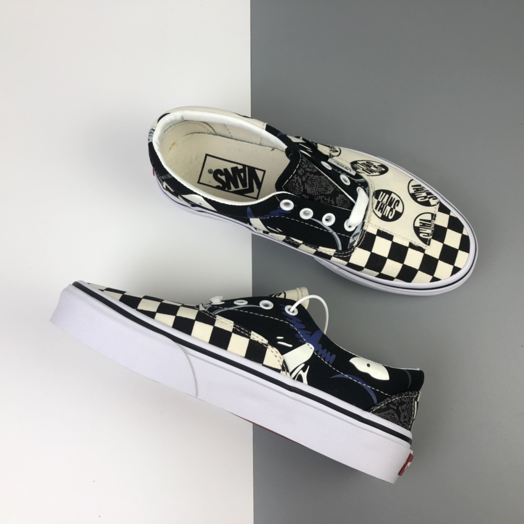 150 Vans Era Logo 白腰果花复古印花拼接阴阳棋盘格 VN-0OZDGEY