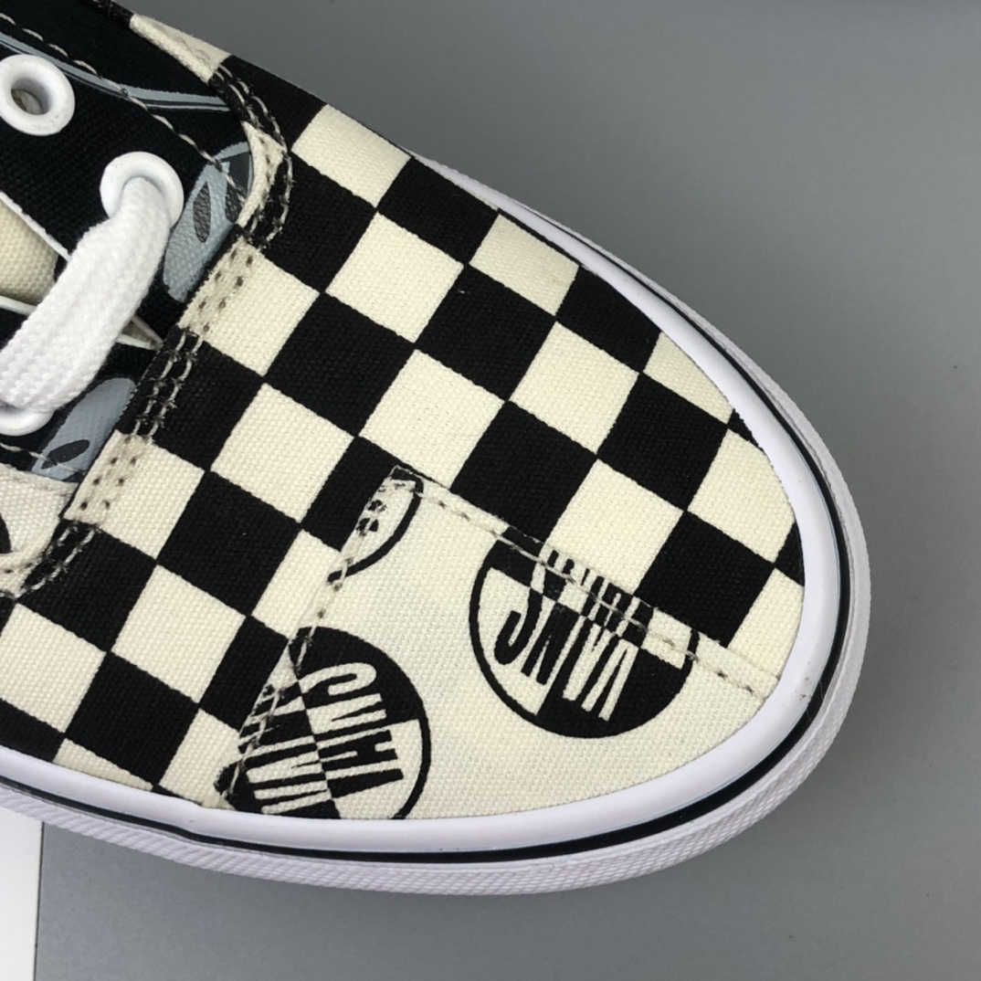 150 Vans Era Logo 白腰果花复古印花拼接阴阳棋盘格 VN-0OZDGEY