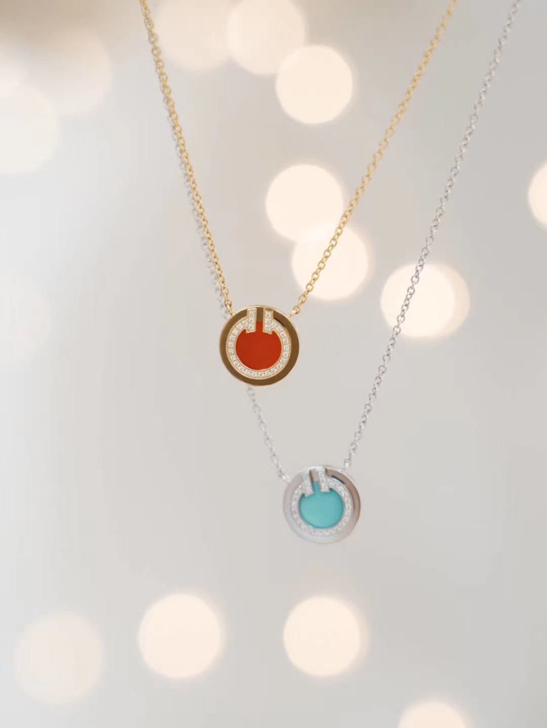 Tiffany & Co. T two 双t圆形锁骨项链