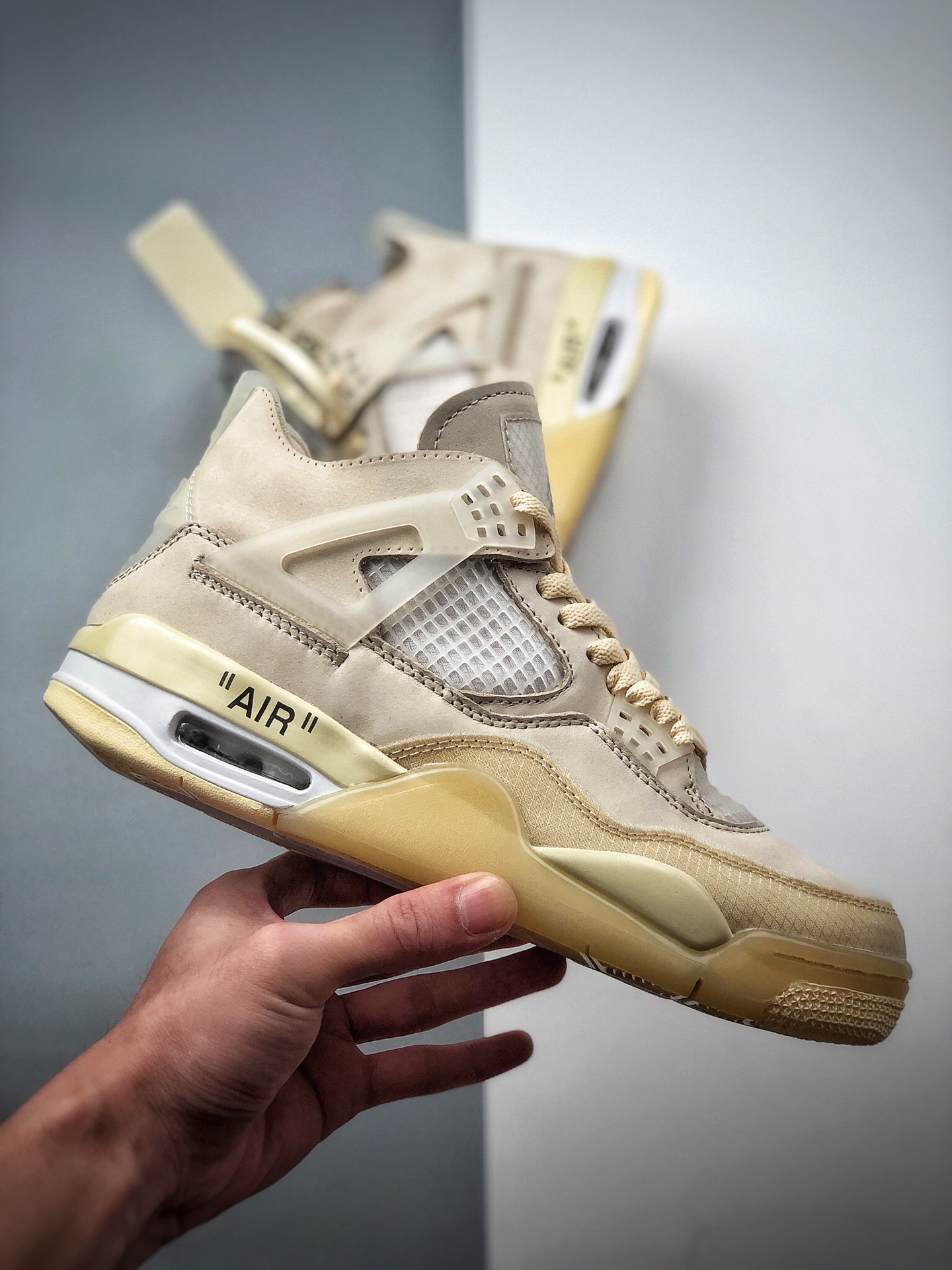 500 Off-White x Air Jordan 4   ”Cream/Sail”“OW联名沙浅棕米 CV9388-100