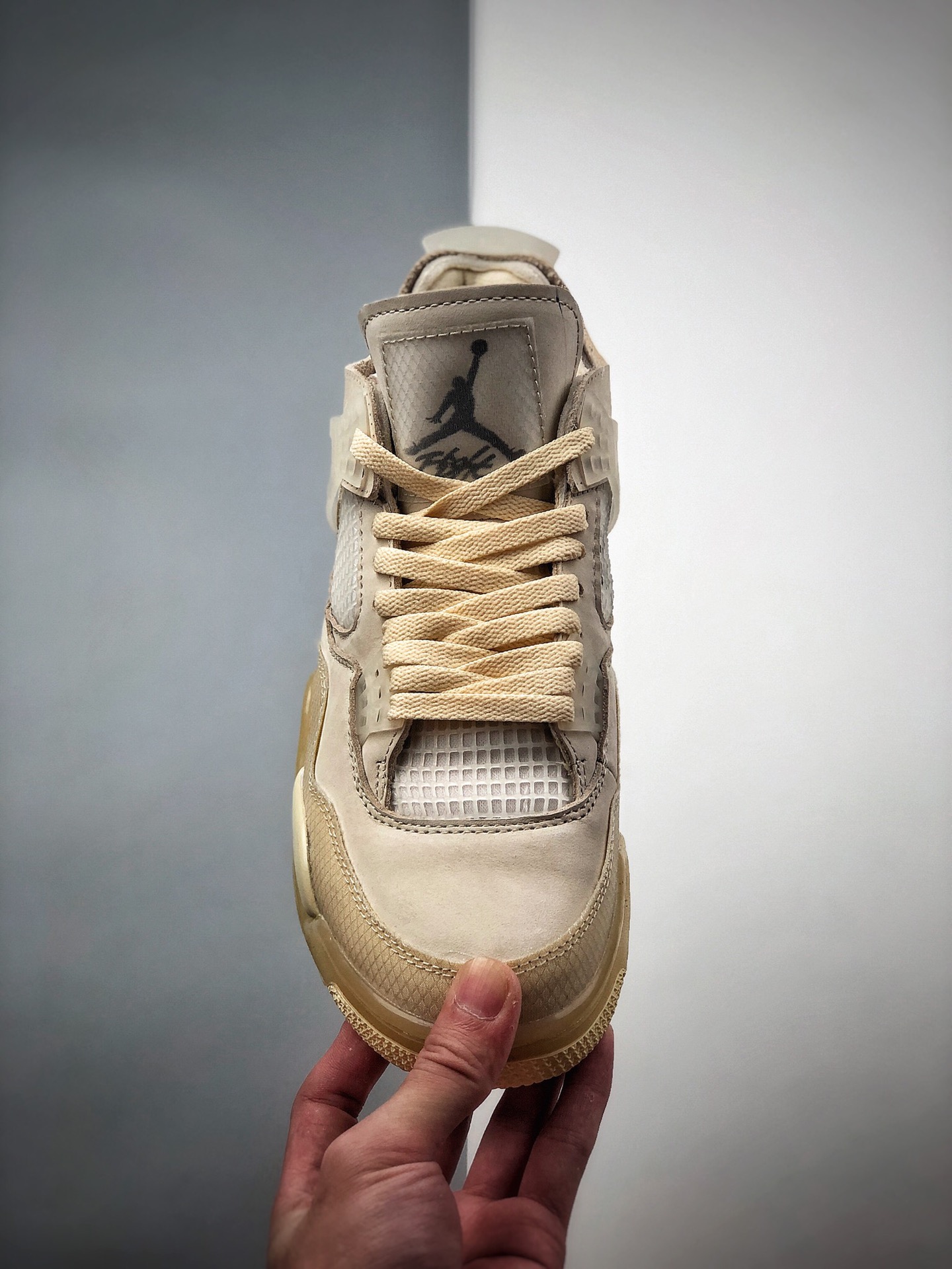 500 Off-White x Air Jordan 4   ”Cream/Sail”“OW联名沙浅棕米 CV9388-100