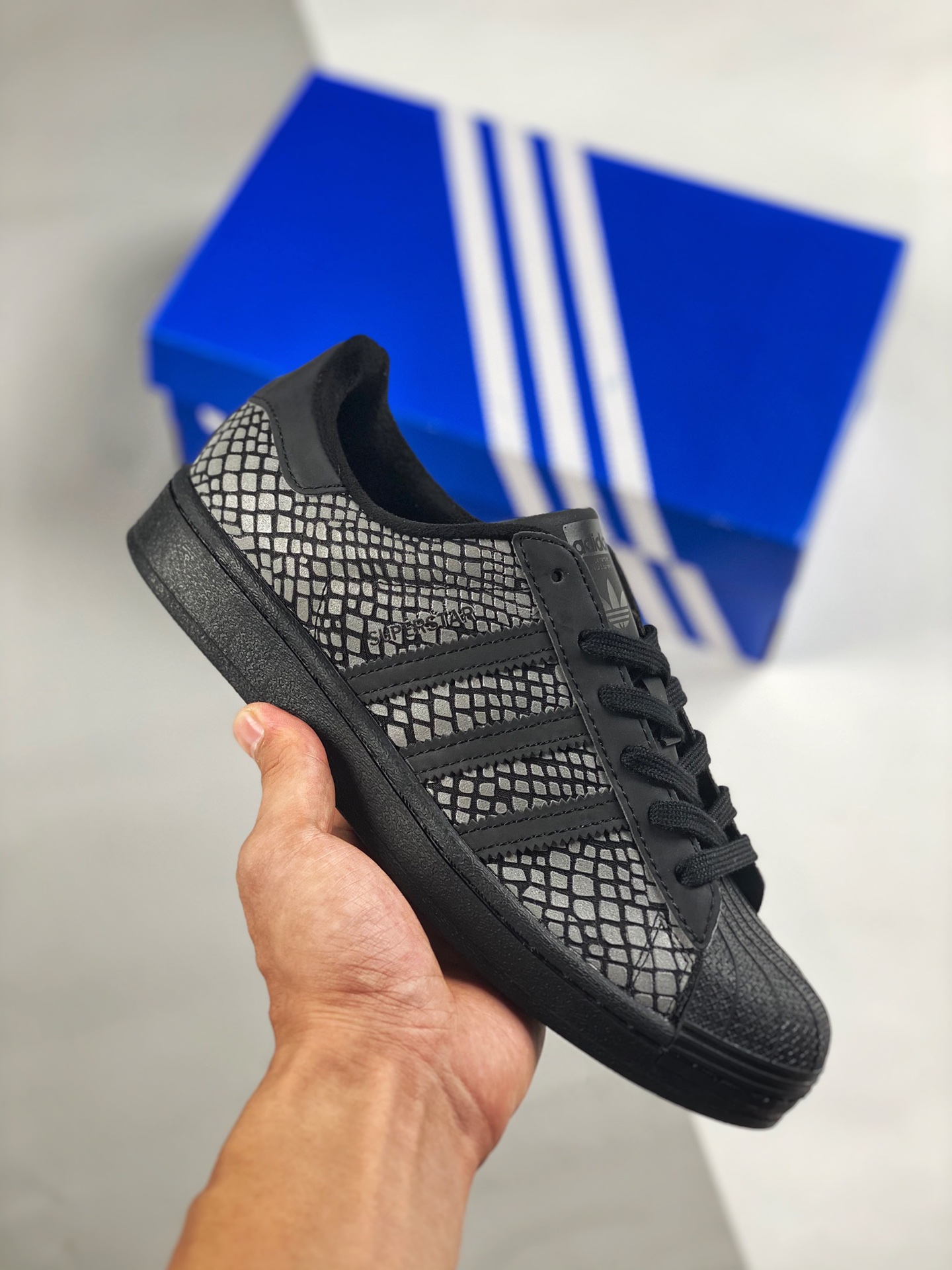 Admite pago contra reembolso AD Superstar X Atmos luminoso 3M reflectante + efecto luminoso zapatilla de concha con tex…