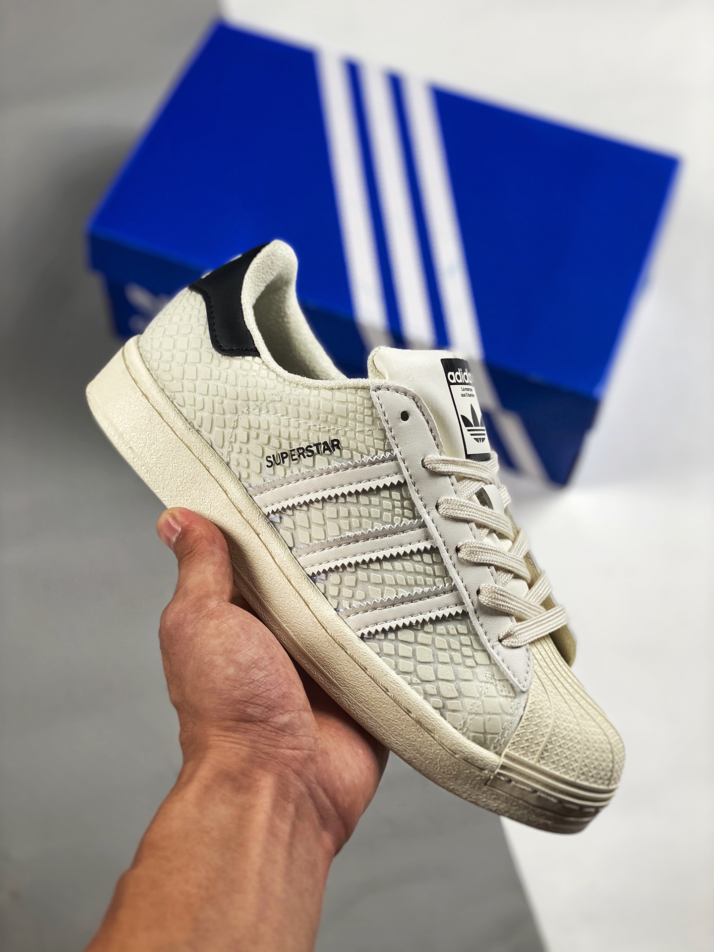 Admite pago contra reembolso 2 AD Superstar X Atmos serpiente blanca luminosa 3M reflectante + efecto luminoso zapatill…