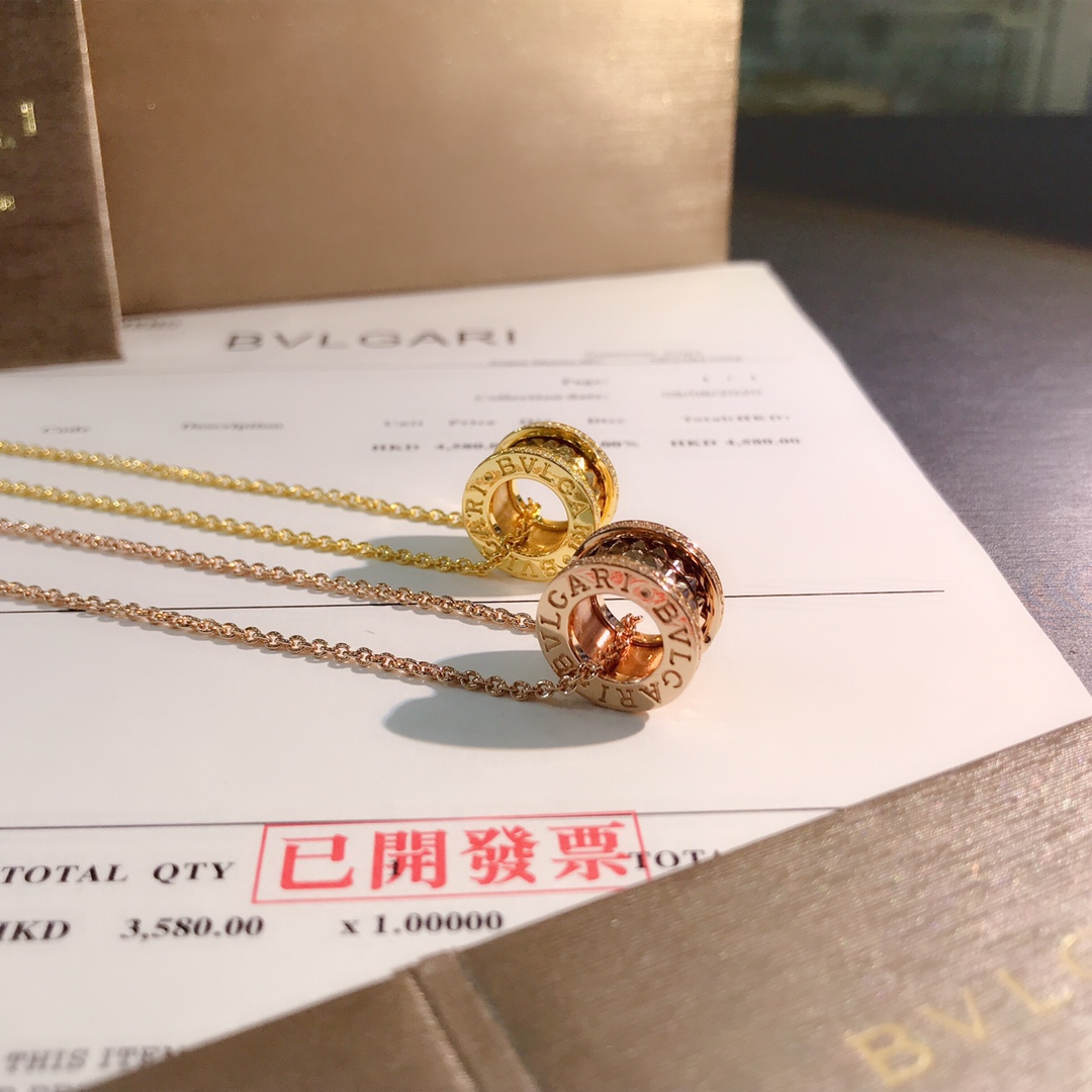 NO:360623,New genuine original 1:1CNC lettering K gold plated [Baojia first release on the entire network] BⅥ LGARI B.ZERO1 series nailed rose gold necklace, Bulgari necklace, bvlgari, necklace19860909新款正品原版1:1CNC刻字 镀K金【宝家全网首发】 BⅥ LGARI B.ZERO1系列饰钉玫瑰金项链,宝格丽项链,bvlgari,necklace,Jewelry