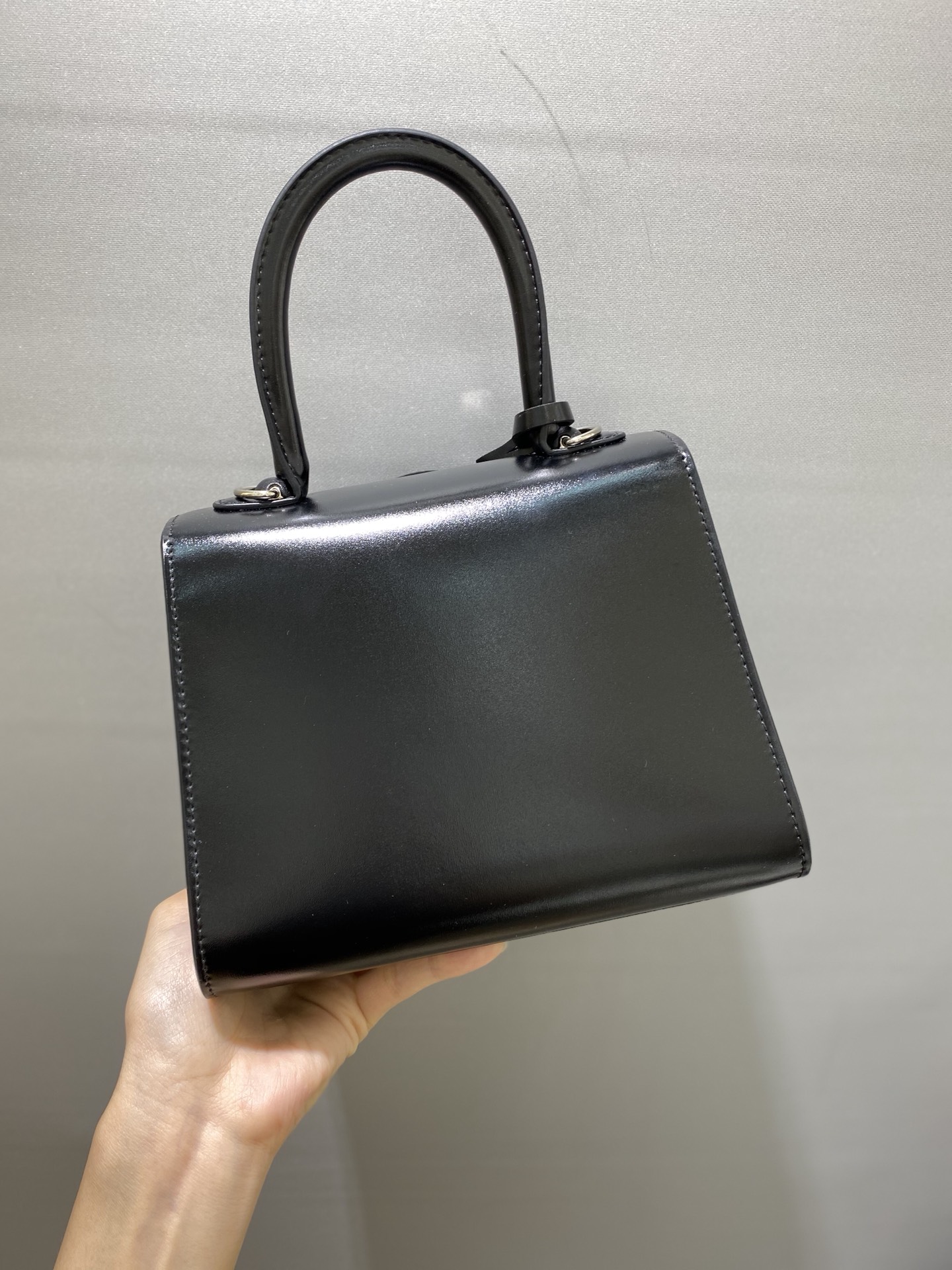 黑色银扣比利时皇家御用品牌顶级原单Delvaux新版双环brillantbox皮现货️小羊皮内里配套可调