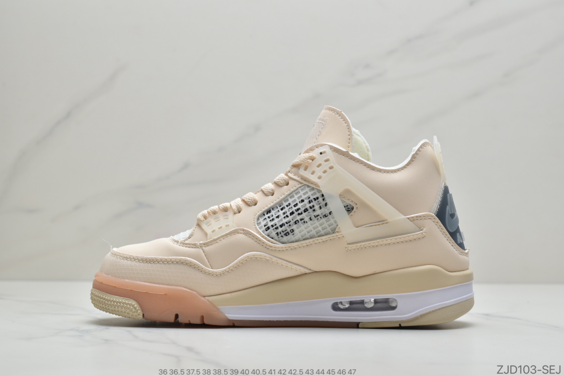 240 公司级Off-White x Air Jordan 4 Cream/Sail”OW联名沙浅棕米发售原鞋CV9388-100