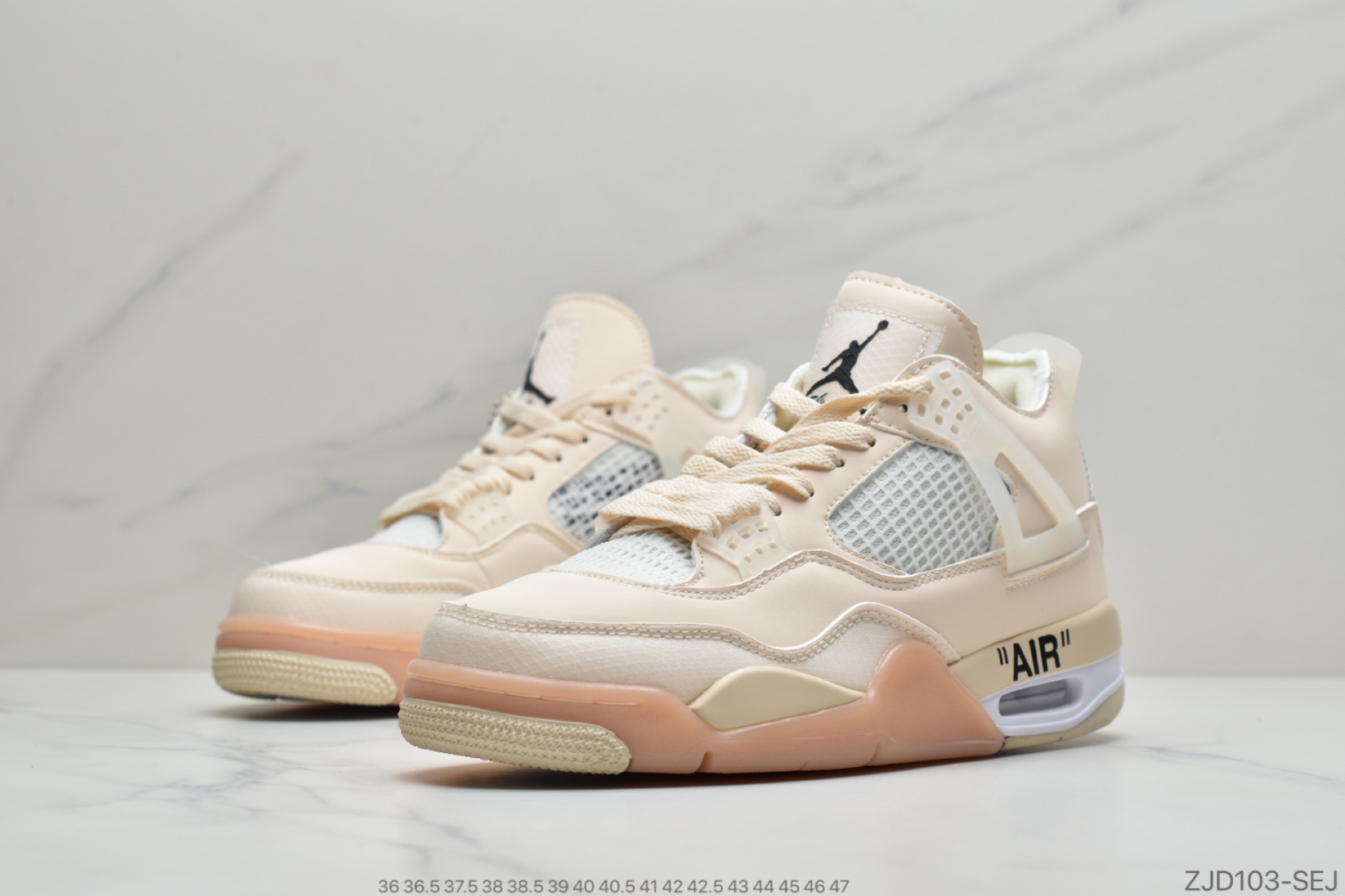 240 公司级Off-White x Air Jordan 4 Cream/Sail”OW联名沙浅棕米发售原鞋CV9388-100