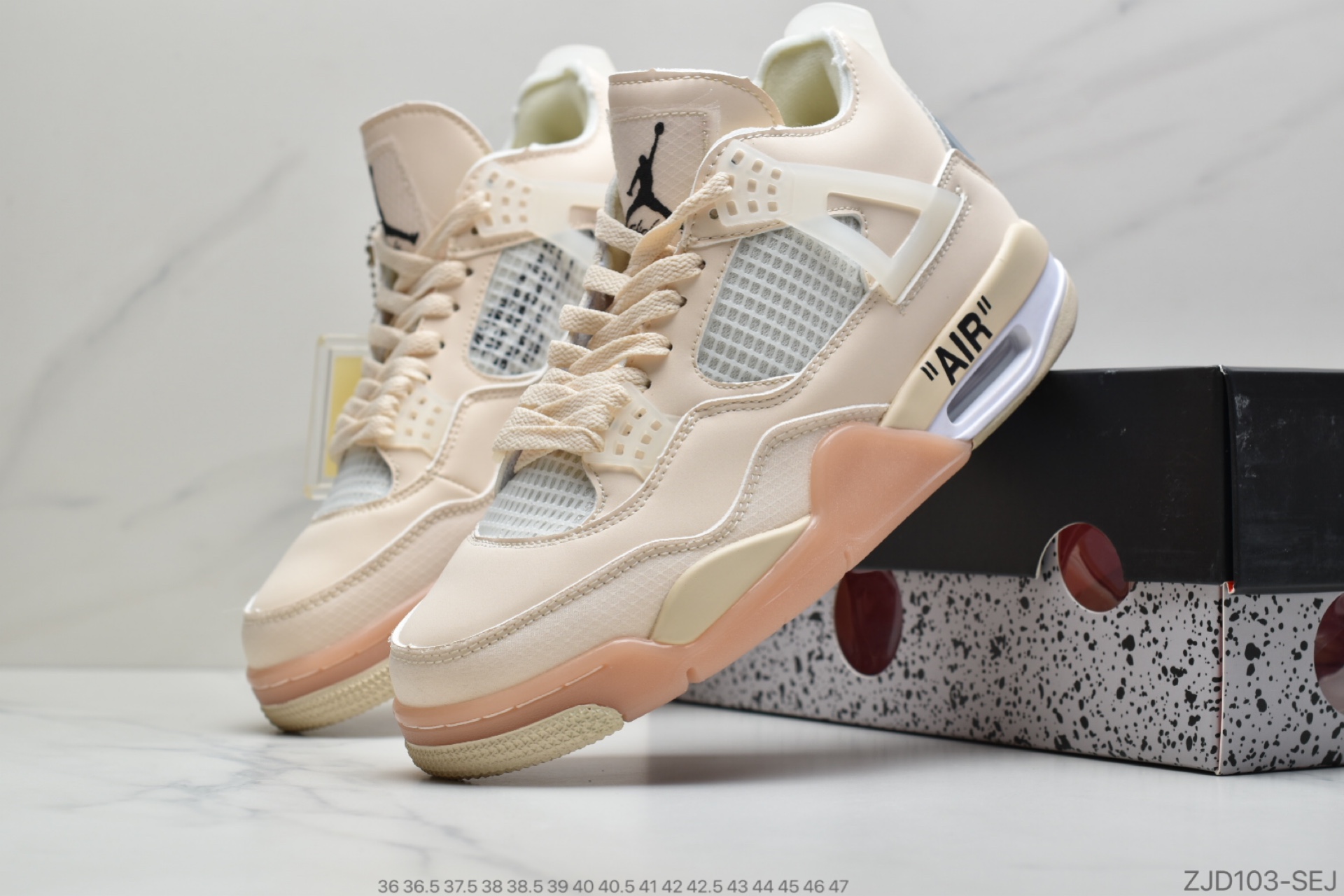 240 公司级Off-White x Air Jordan 4 Cream/Sail”OW联名沙浅棕米发售原鞋CV9388-100