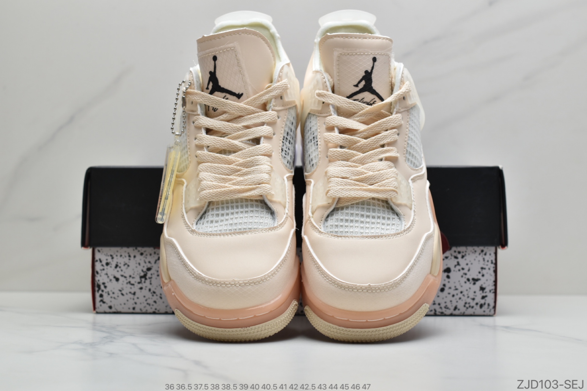 240 公司级Off-White x Air Jordan 4 Cream/Sail”OW联名沙浅棕米发售原鞋CV9388-100