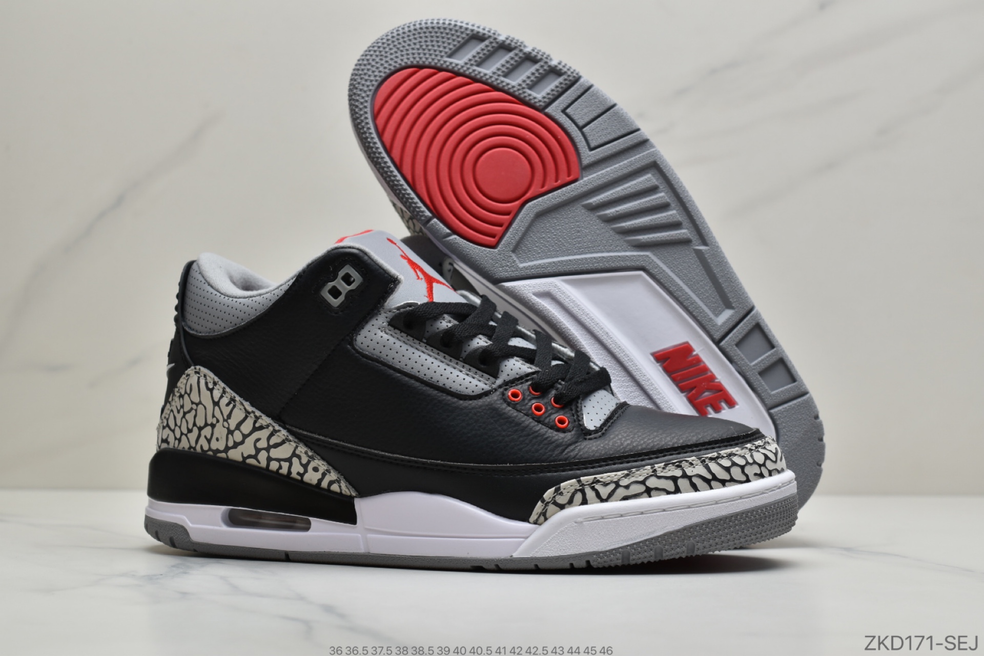 270 公司级乔丹Air Jordan aj3 AJ3 乔丹3代 乔3 乔丹3 篮球鞋 Air Jordan 3 OG “Black Cement”854262-001