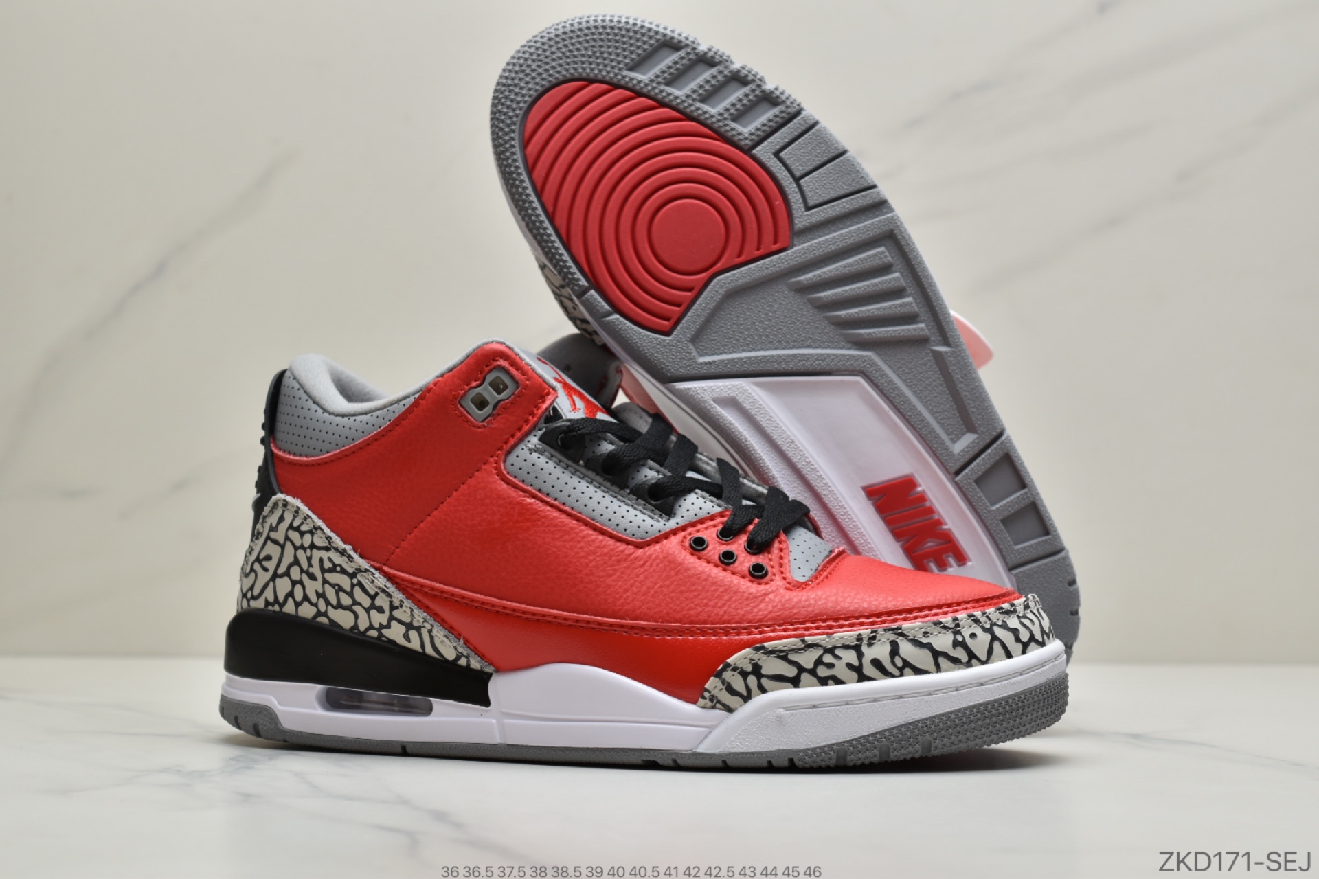 270 公司级乔丹Air Jordan aj3 AJ3 乔丹3代 乔3 乔丹3 篮球鞋 Air Jordan 3 OG “Black Cement”854262-001