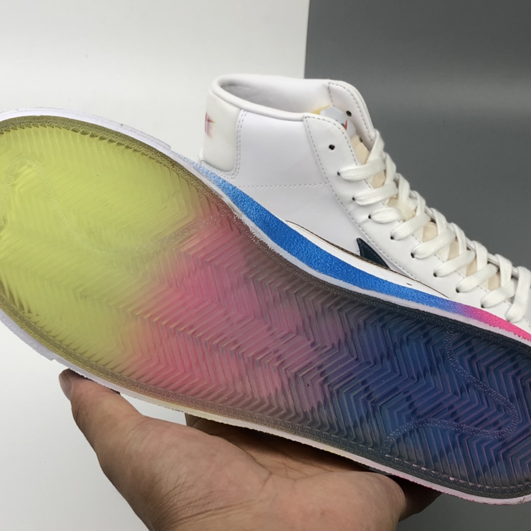 190 NIKE BLAZER LOW The New Way 耐克开拓者高帮板鞋  白七彩渐变 CZ8653-136