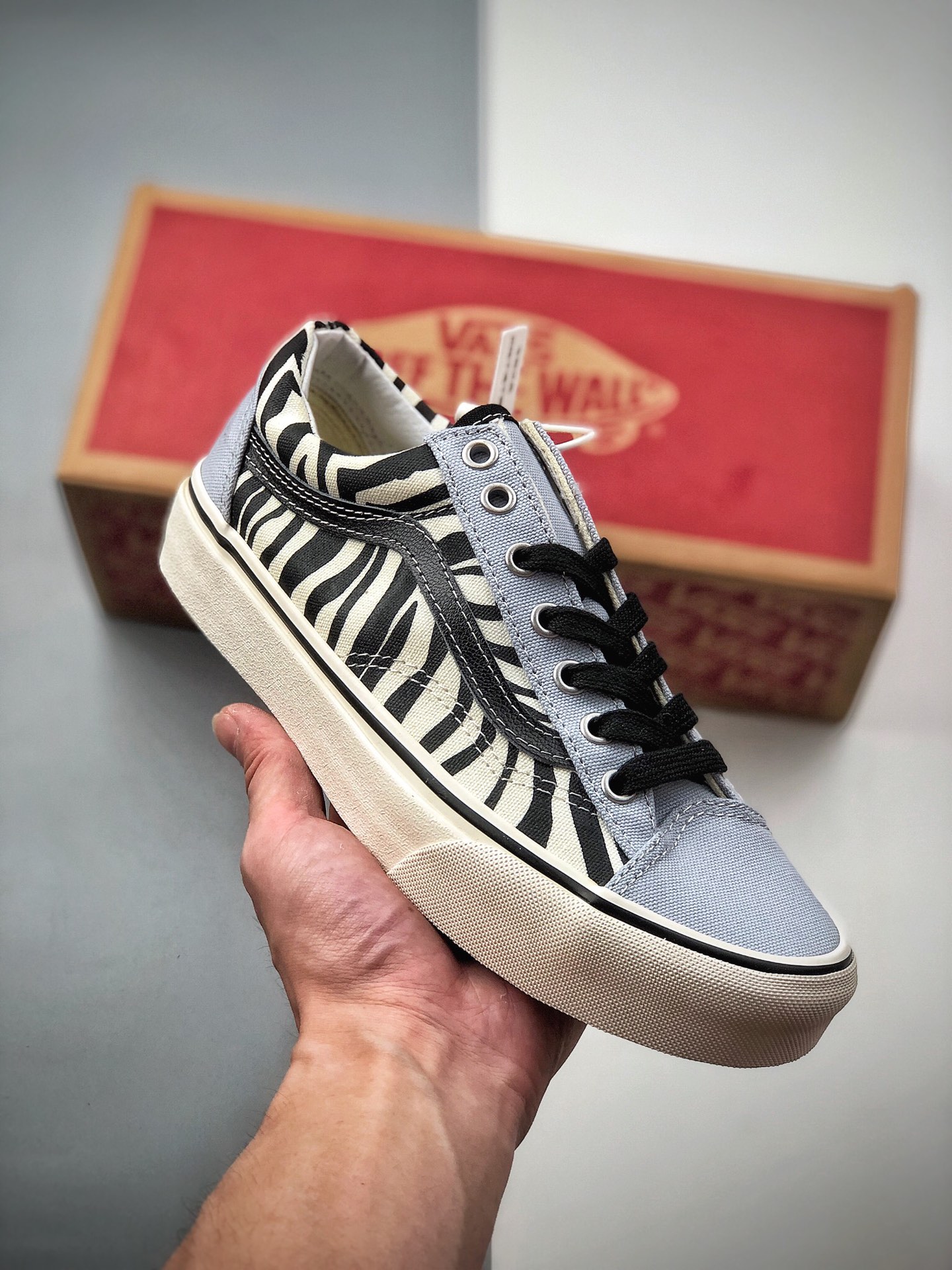 150   Vans Style 36 OG 万斯 斑马纹 雾霾蓝 灰蓝 低帮硫化帆布鞋