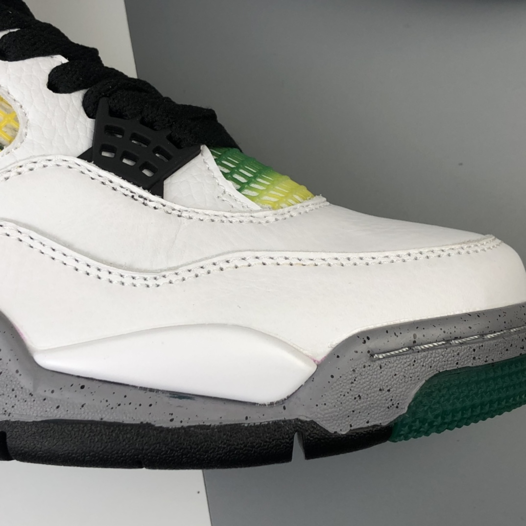 360 Air Jordan 4 Retro “Lucid Green” 白绿 牙买加 AJ4代中帮复古休闲运动文化篮球鞋 AQ9129-100