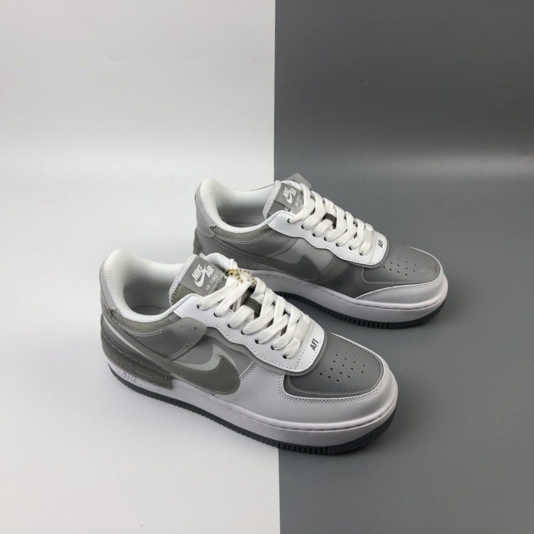 200 Nike Air Force 1 Shadow 空军一号轻量增高低帮百搭板鞋”拼接马卡龙” CK6561-100