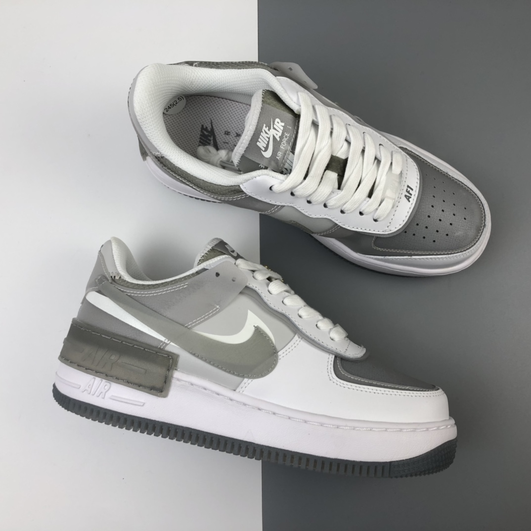 200 Nike Air Force 1 Shadow 空军一号轻量增高低帮百搭板鞋”拼接马卡龙” CK6561-100