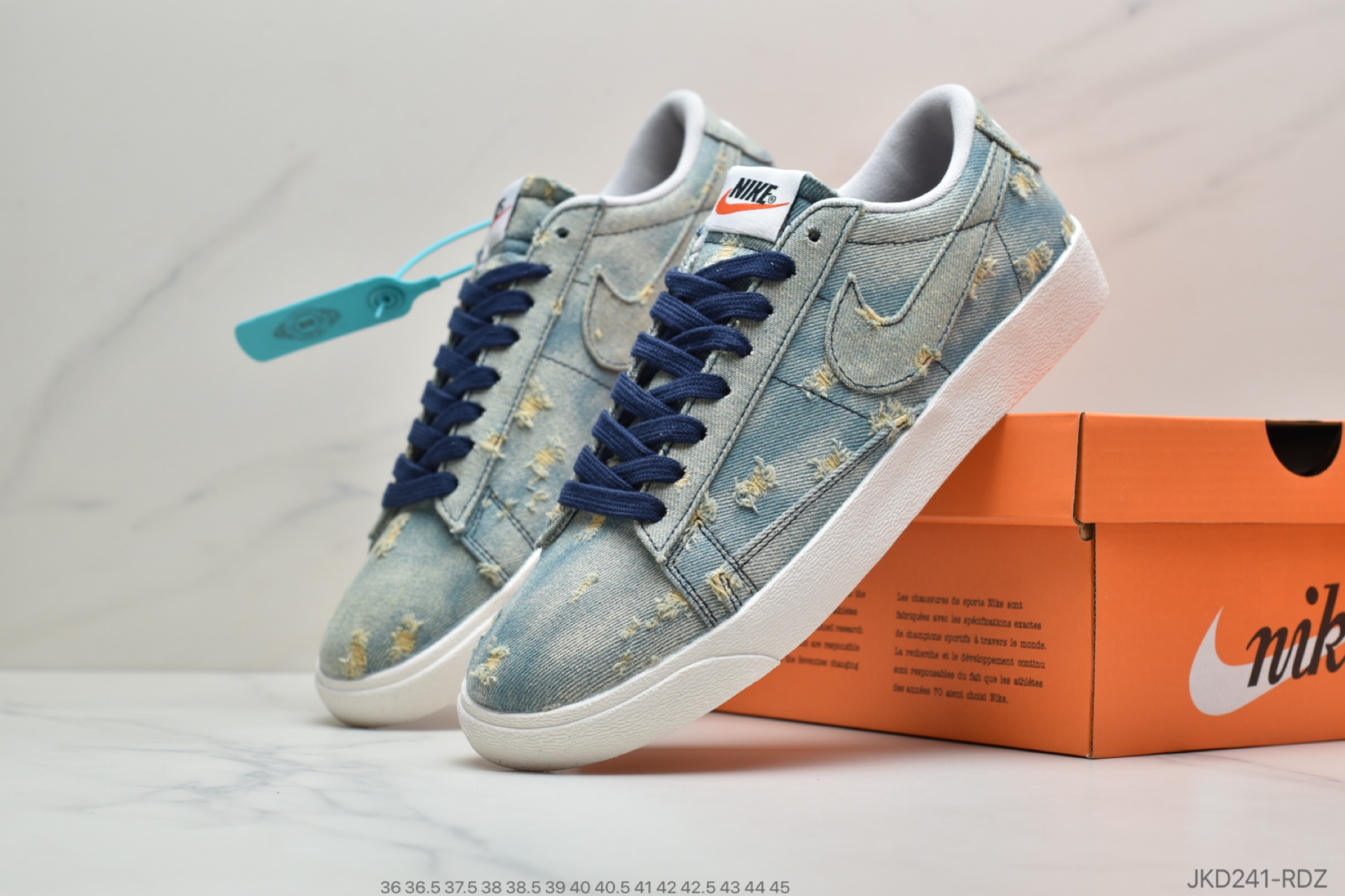 160 公司级耐克Nike Blazer Mid x Levi's Strauss 开拓者破洞牛仔 低帮百搭休闲运动板鞋