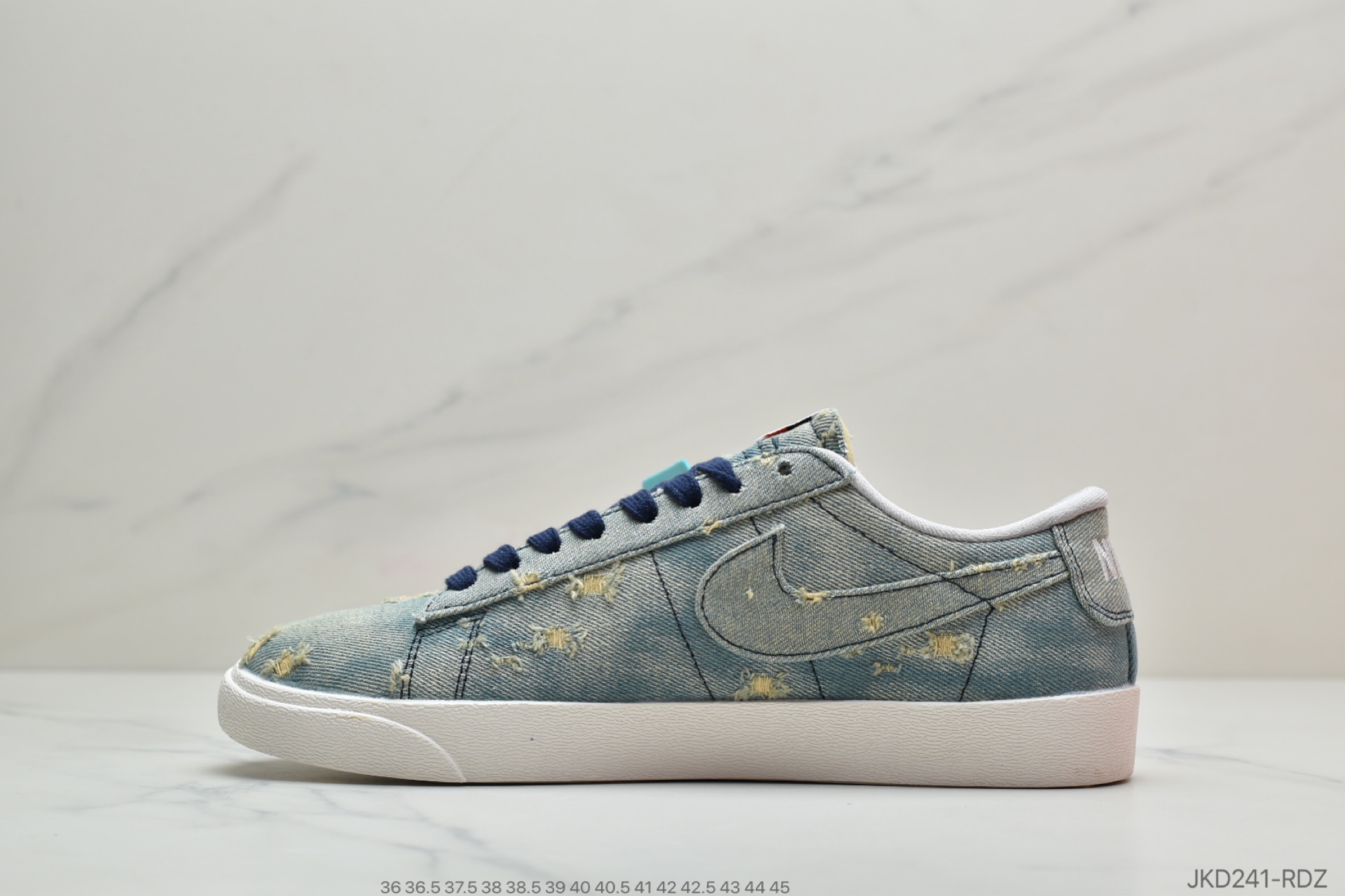 160 公司级耐克Nike Blazer Mid x Levi's Strauss 开拓者破洞牛仔 低帮百搭休闲运动板鞋