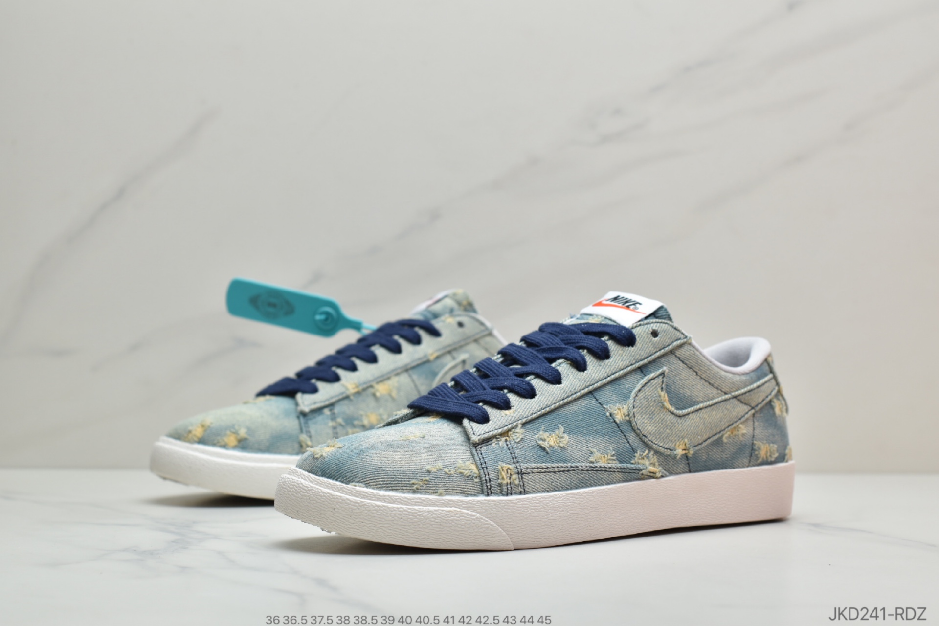 160 公司级耐克Nike Blazer Mid x Levi's Strauss 开拓者破洞牛仔 低帮百搭休闲运动板鞋
