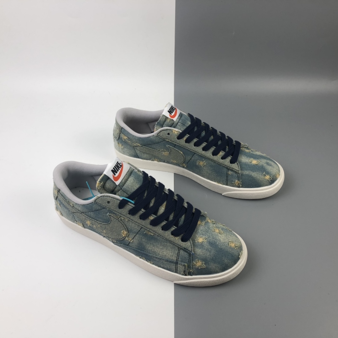 150 Nike Blazer Mid x Levi's Strauss 开拓者破洞牛仔 低帮百搭休闲运动板鞋 905345-403