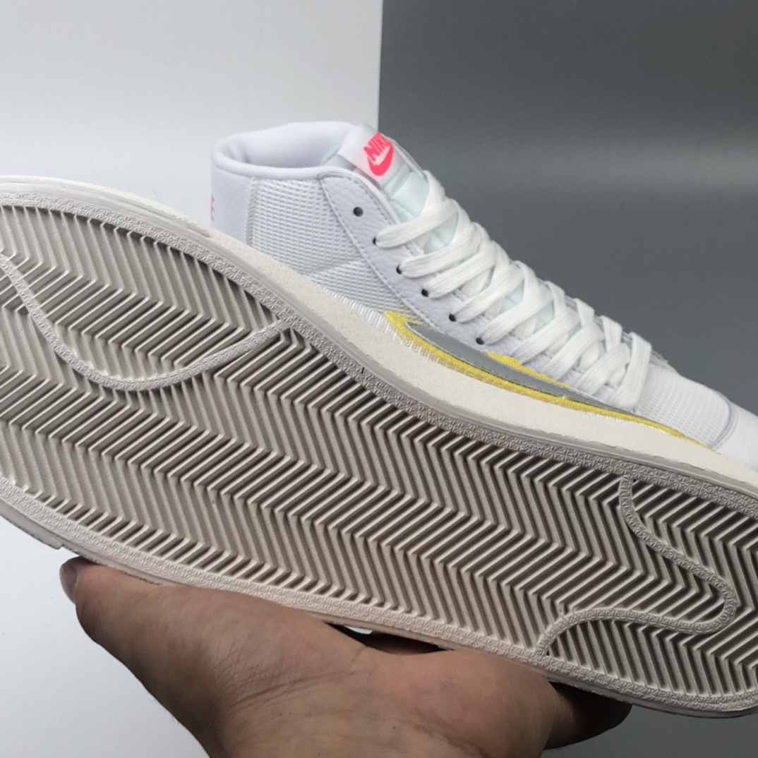180 Nike Blazer Mid '1977 Vintage WE 白灰  黄晕染 耐克开拓者系列高帮百搭休闲运动板鞋 CZ8105-100