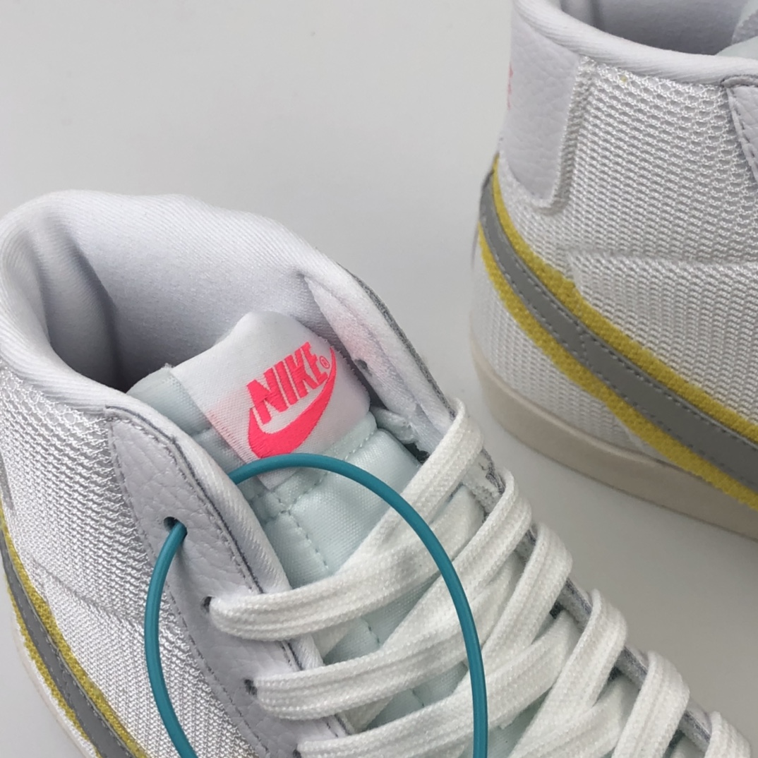 180 Nike Blazer Mid '1977 Vintage WE 白灰  黄晕染 耐克开拓者系列高帮百搭休闲运动板鞋 CZ8105-100