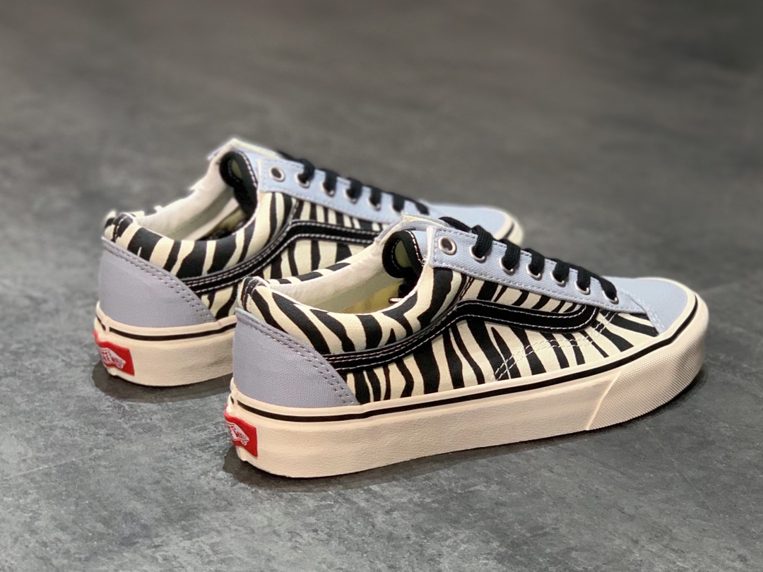 150  Vans Style 36 OG 万斯 斑马纹 雾霾蓝 灰蓝 低帮硫化帆布鞋 43 44