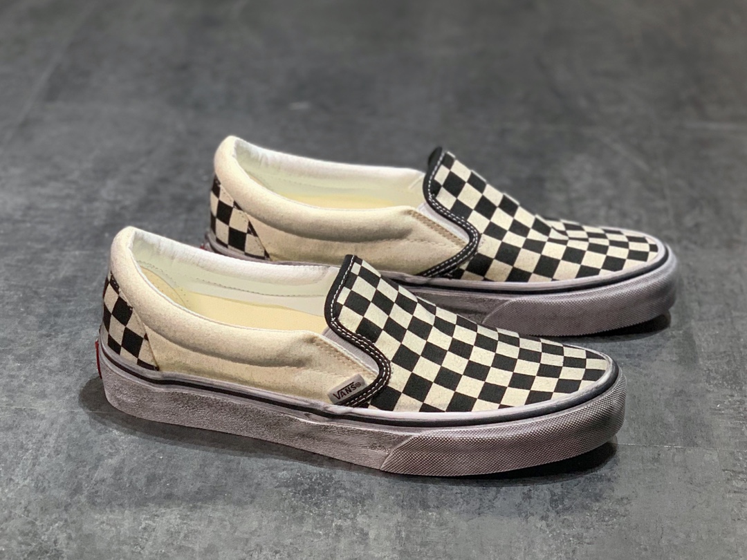 140 Vans Slip-On 懒人套 一脚蹬 做旧棋盘格