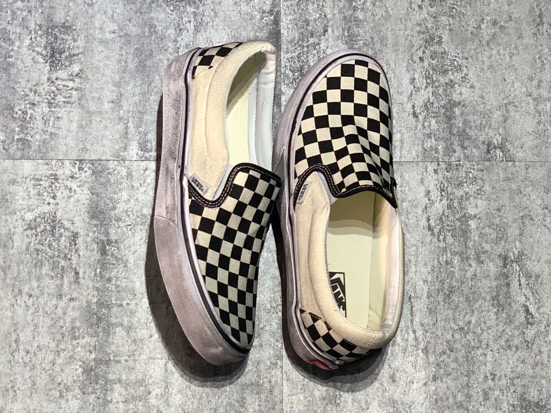 140 Vans Slip-On 懒人套 一脚蹬 做旧棋盘格
