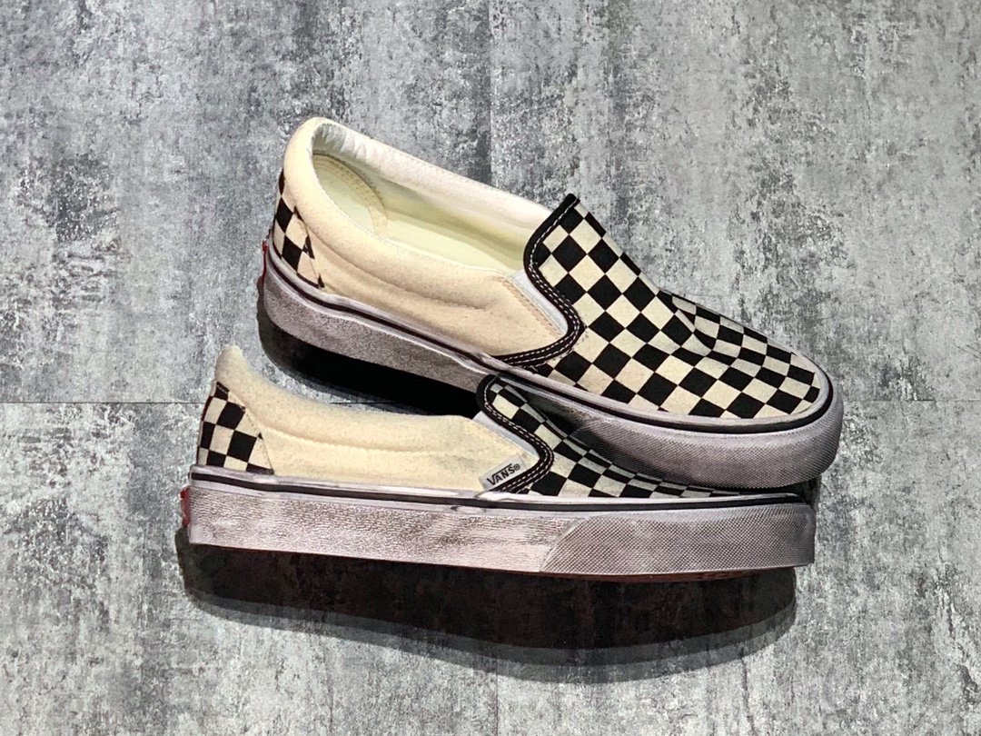 140 Vans Slip-On 懒人套 一脚蹬 做旧棋盘格