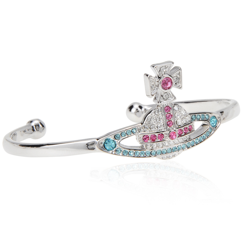NO:766358,P Queen Mother series bracelet silver pink blue diamond, Queen Mother bracelet, bracelet19860909P 西太后系列手镯 银粉蓝钻,西太后手镯,bracelet,Jewelry
