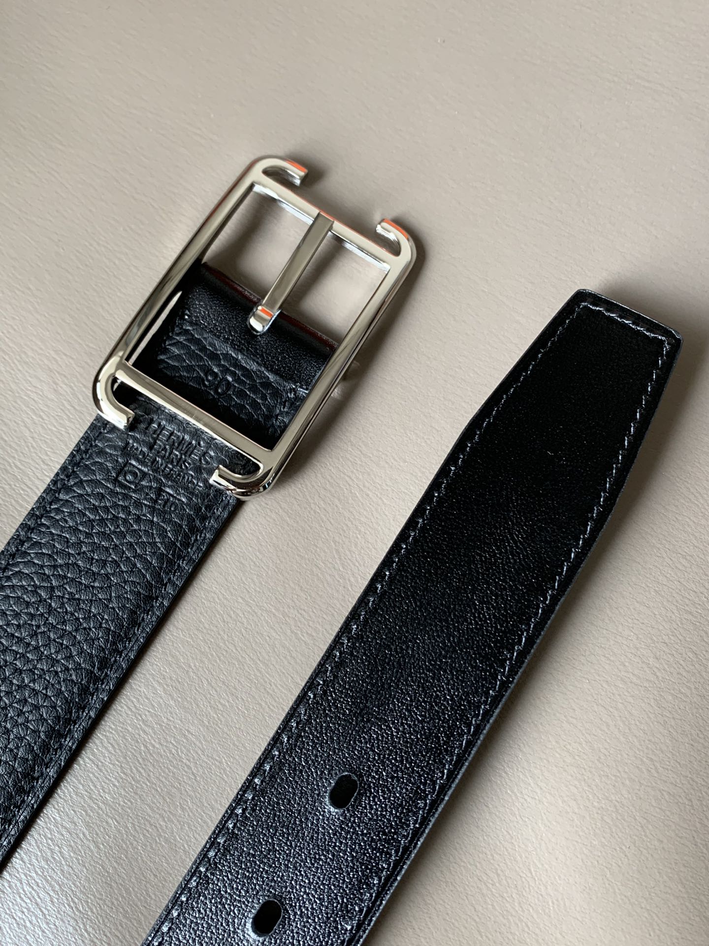 p185⛵️顶级代购级 HERMES 爱马仕 男士腰带 专柜同款 Society 双面用腰带 宽3.2cm精品抛光皮带扣 Box和Togo小牛皮双面皮 简约优雅 奢华 原单品质.