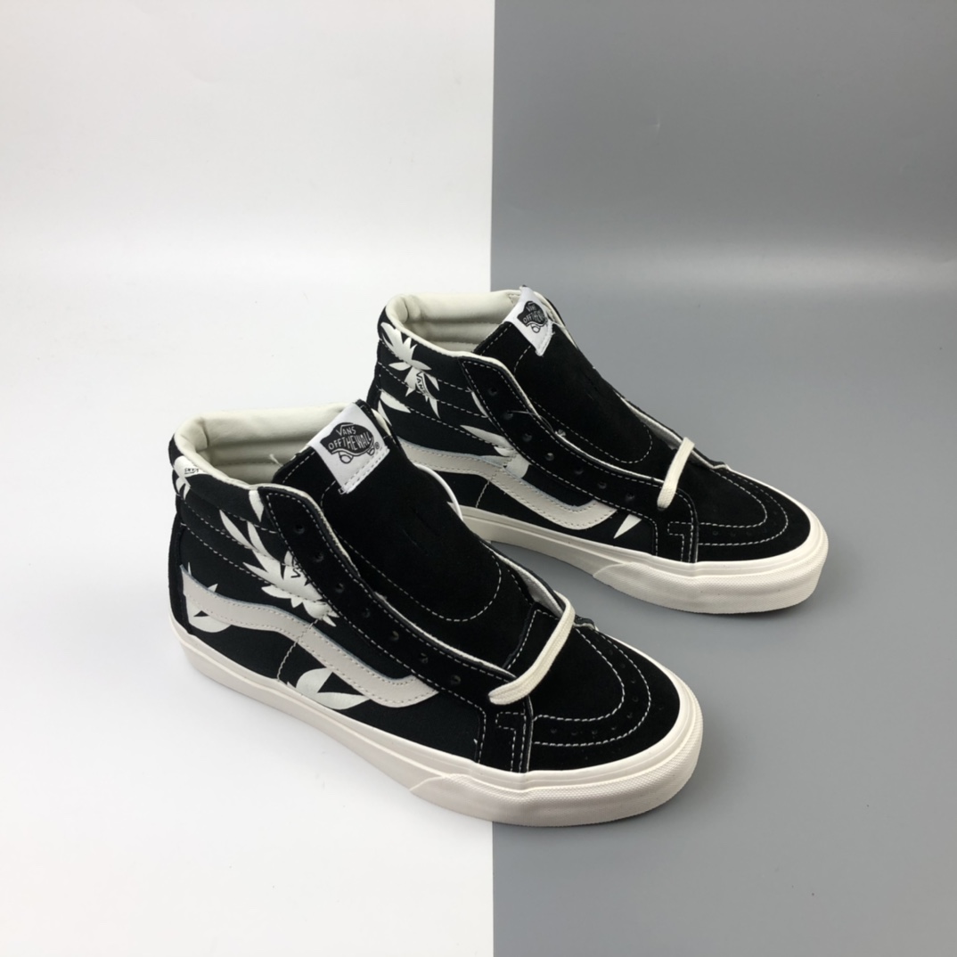 160 Vans Sk8-Hi 万斯白色棕榈枫叶高帮板鞋 VN0A4CS5W43
