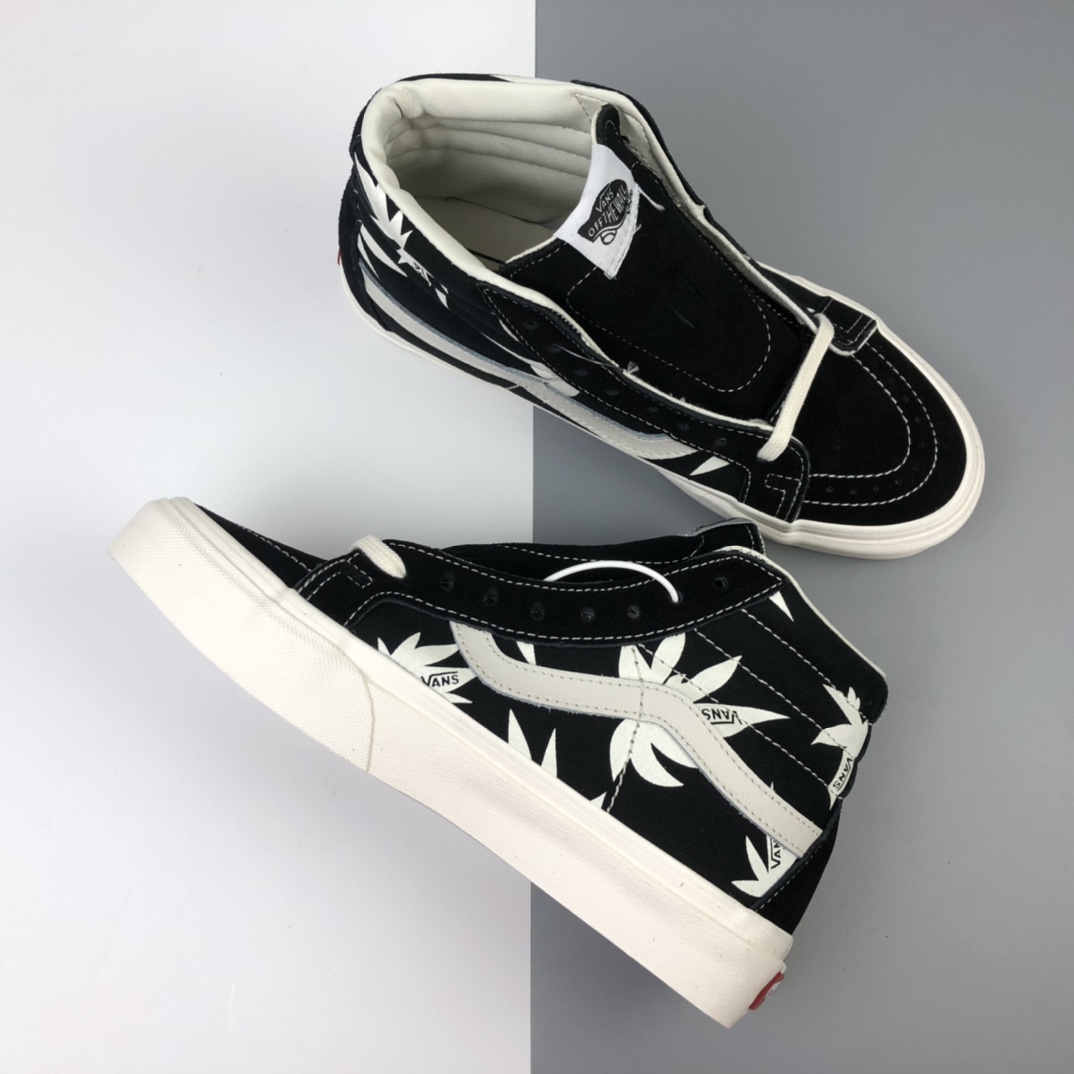 160 Vans Sk8-Hi 万斯白色棕榈枫叶高帮板鞋 VN0A4CS5W43