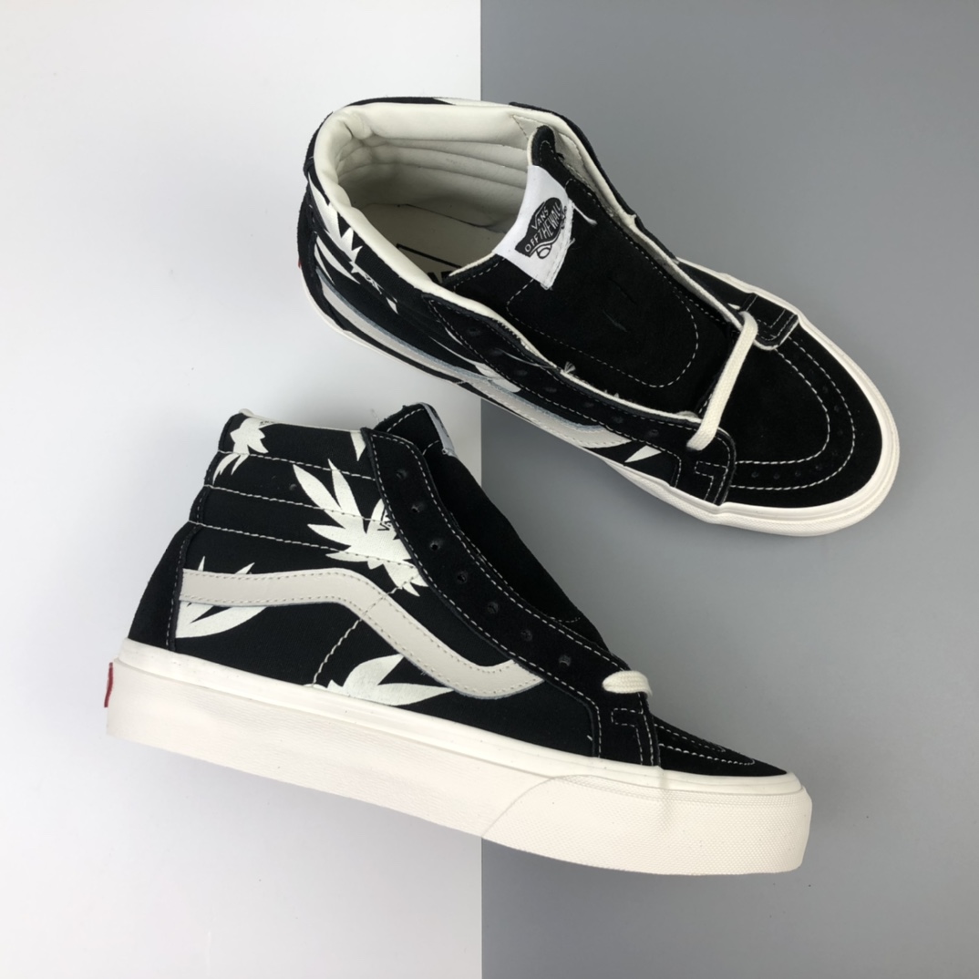 160 Vans Sk8-Hi 万斯白色棕榈枫叶高帮板鞋 VN0A4CS5W43