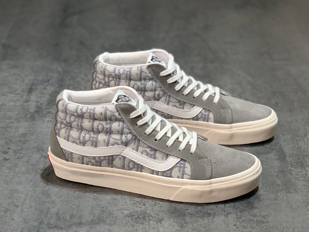 150 Dior x Vans Mid 中帮 迪奥联名 高级灰色刺绣CD重影