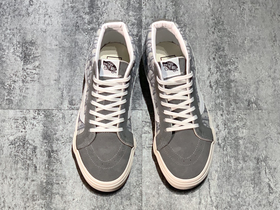 150 Dior x Vans Mid 中帮 迪奥联名 高级灰色刺绣CD重影