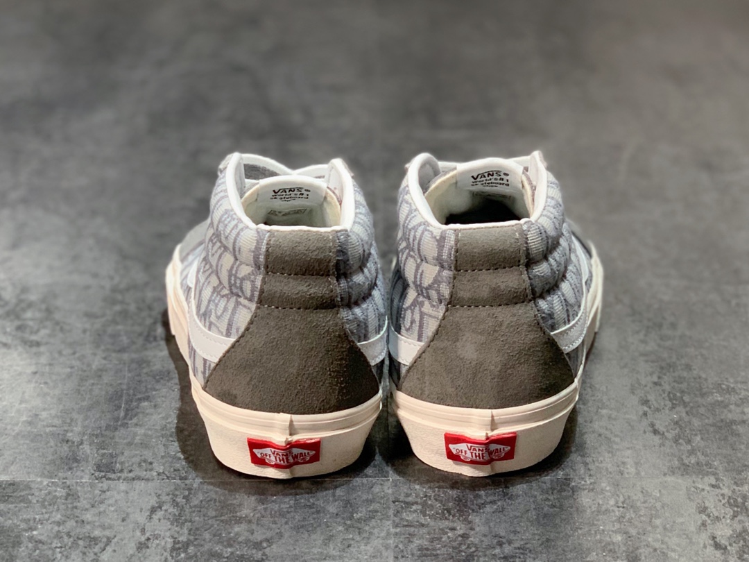 150 Dior x Vans Mid 中帮 迪奥联名 高级灰色刺绣CD重影