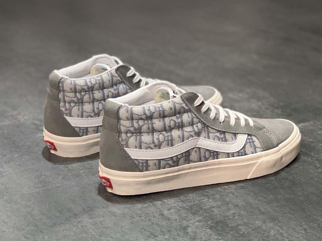 150 Dior x Vans Mid 中帮 迪奥联名 高级灰色刺绣CD重影