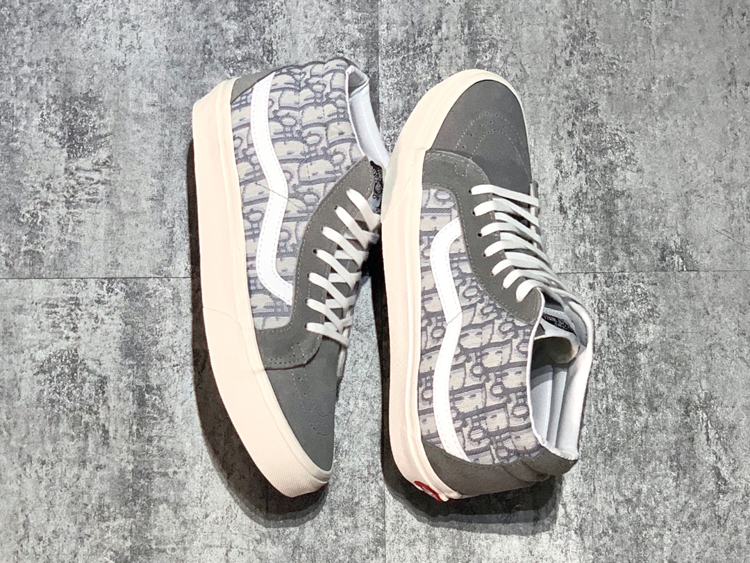 150 Dior x Vans Mid 中帮 迪奥联名 高级灰色刺绣CD重影