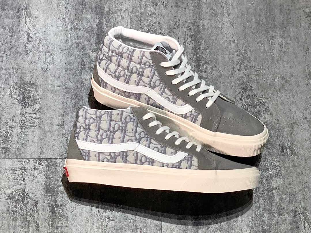 150 Dior x Vans Mid 中帮 迪奥联名 高级灰色刺绣CD重影
